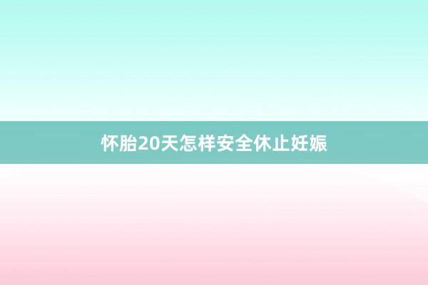 怀胎20天怎样安全休止妊娠